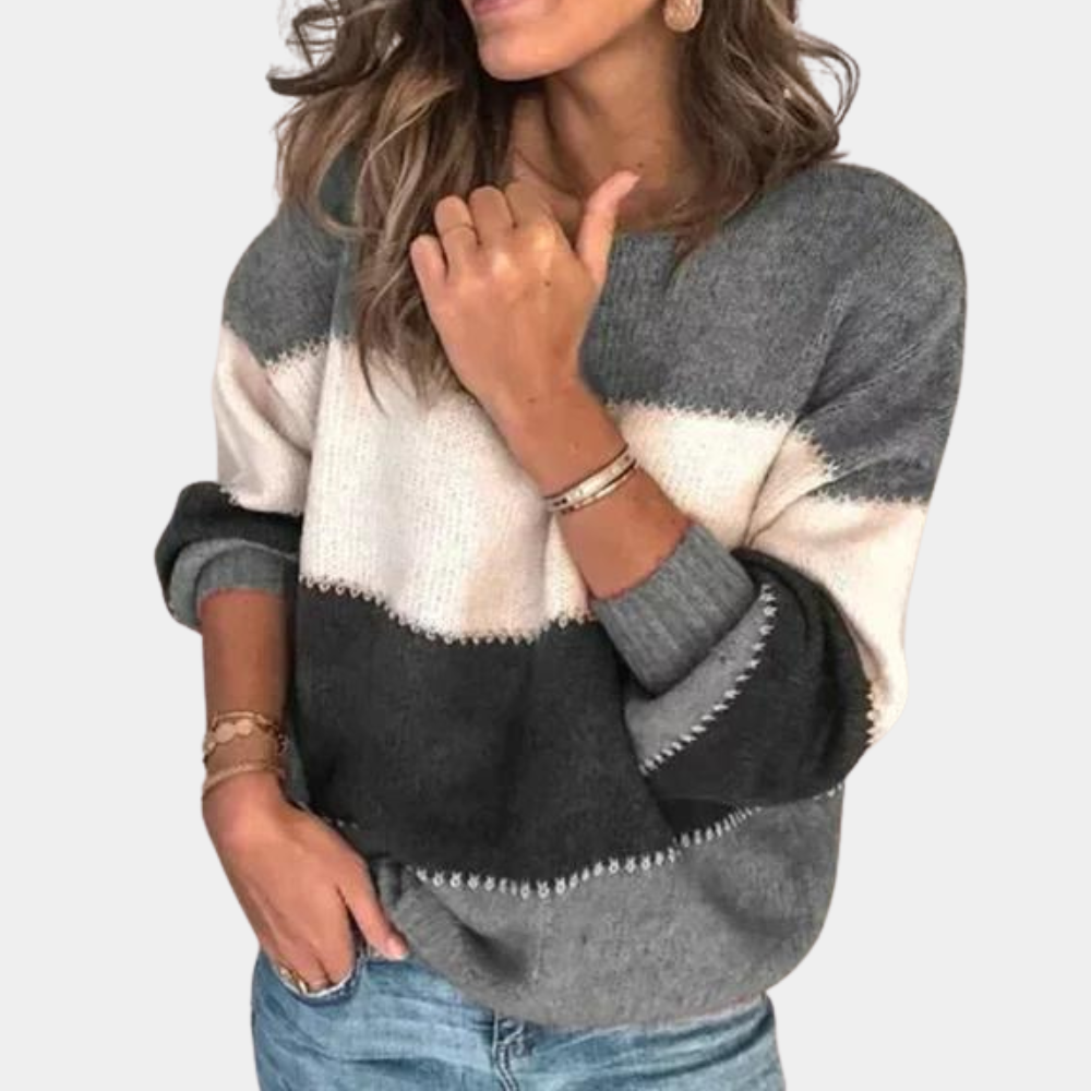 Pull Femme En Maille Douce Coupe Décontractée Col Rond Manches Longues Nordic Flair