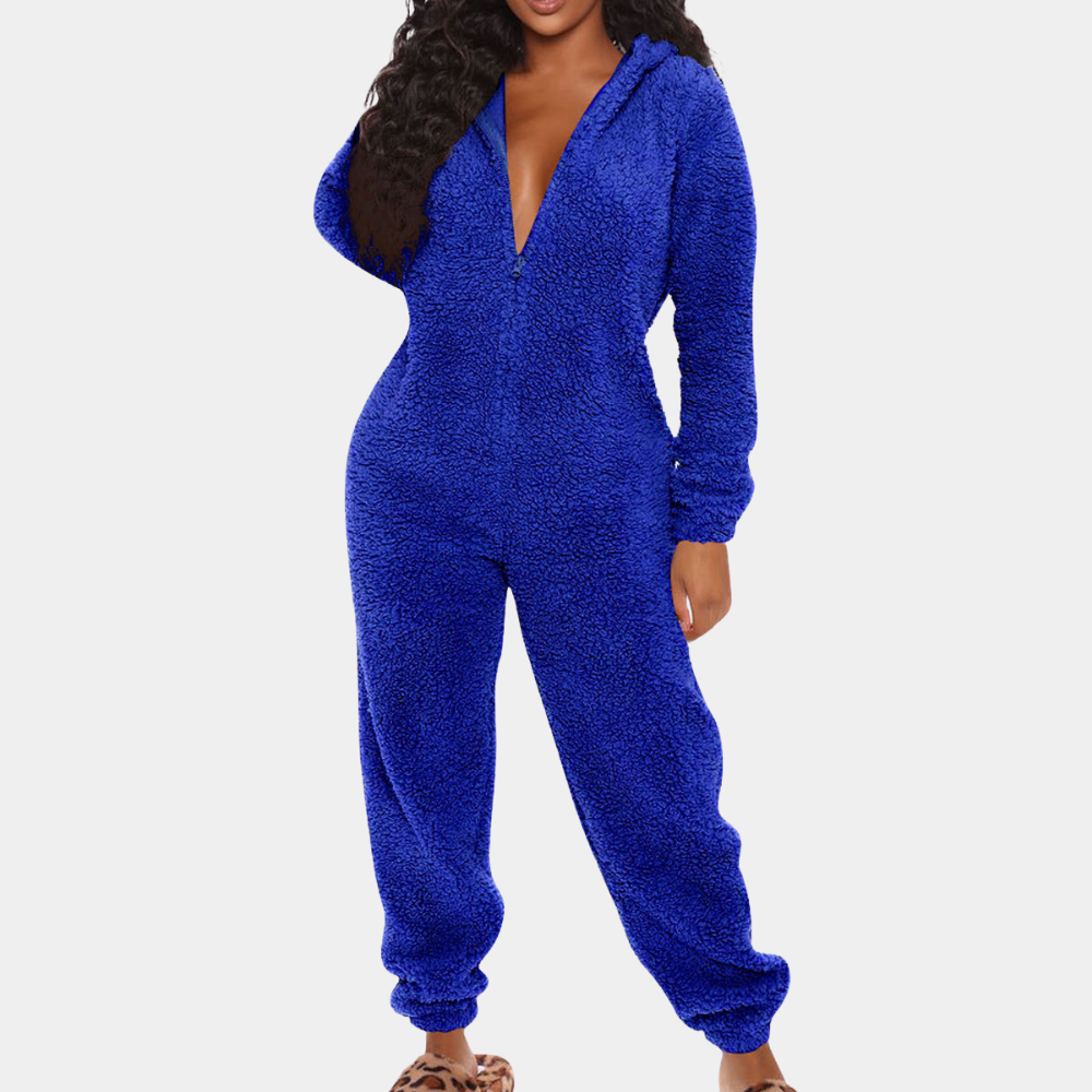 Combinaison Femme En Molleton Doux Avec Capuche Et Manches Longues Confort Loungewear Nordic Flair