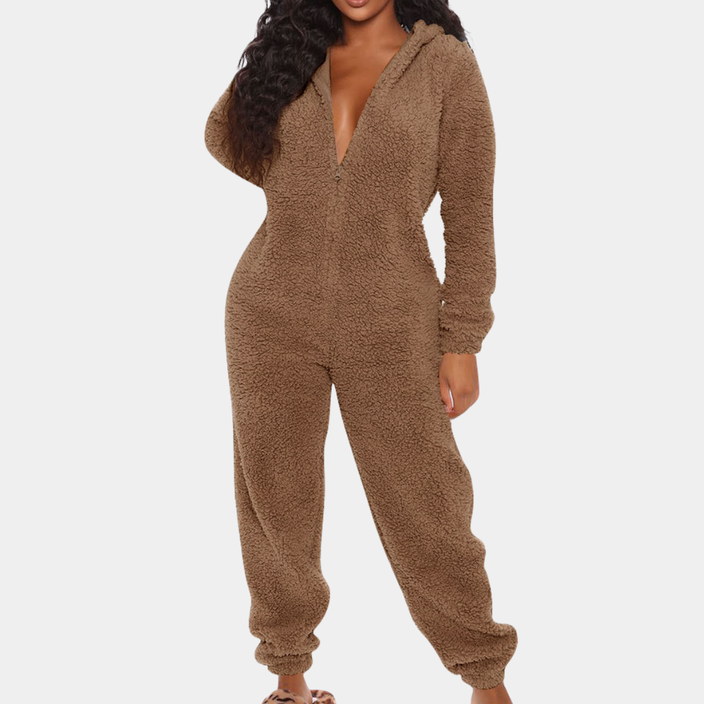 Combinaison Femme En Molleton Doux Avec Capuche Et Manches Longues Confort Loungewear Nordic Flair