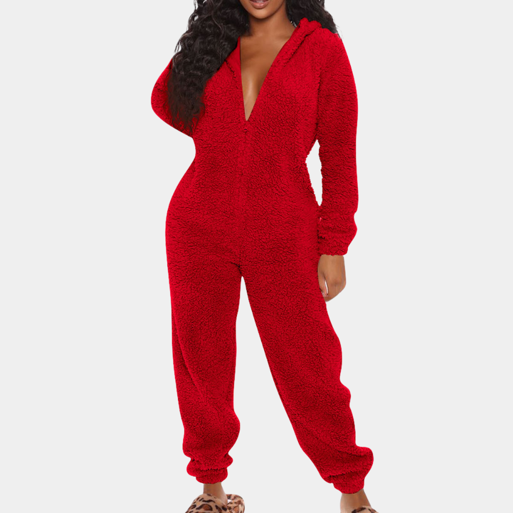Combinaison Femme En Molleton Doux Avec Capuche Et Manches Longues Confort Loungewear Nordic Flair