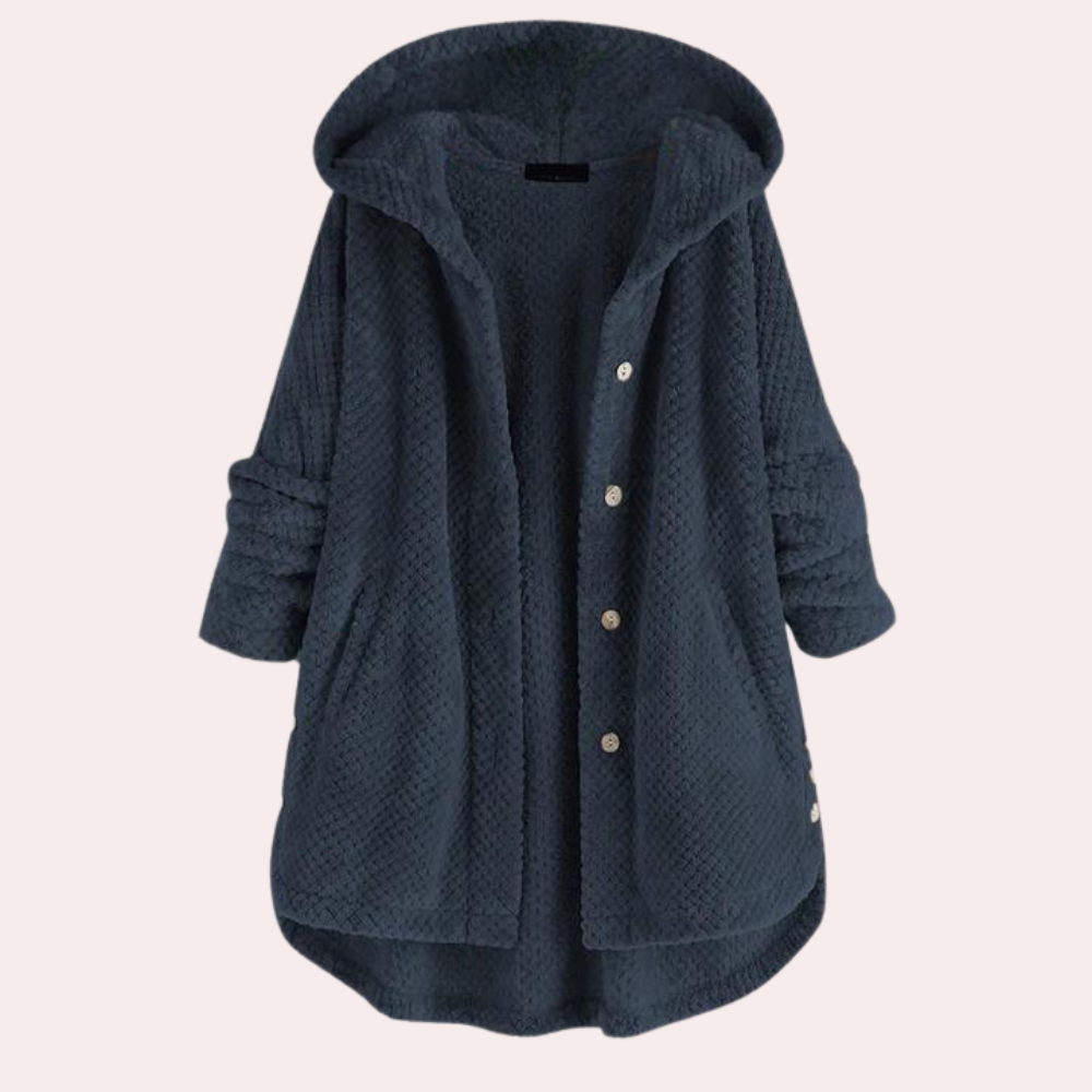 Veste En Polaire Pour Femmes Chaude À Capuche Avec Fermeture À Boutons Et Coupe Décontractée Amawinc