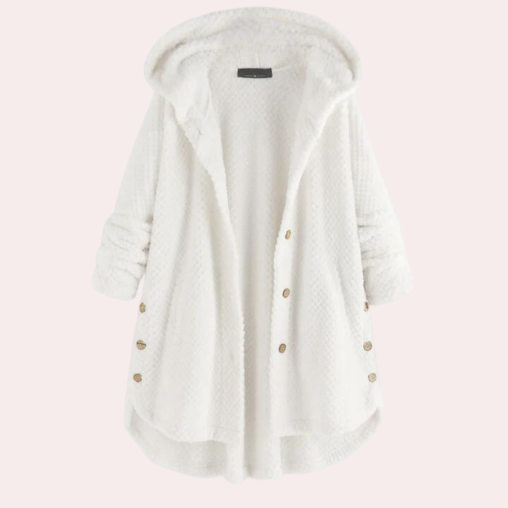 Veste En Polaire Pour Femmes Chaude À Capuche Avec Fermeture À Boutons Et Coupe Décontractée Amawinc