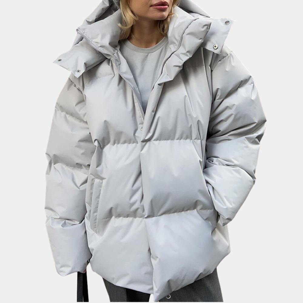 Doudoune Femme Imperméable Matelassée Coupe Oversize Avec Capuche Amawinc Pour Hiver