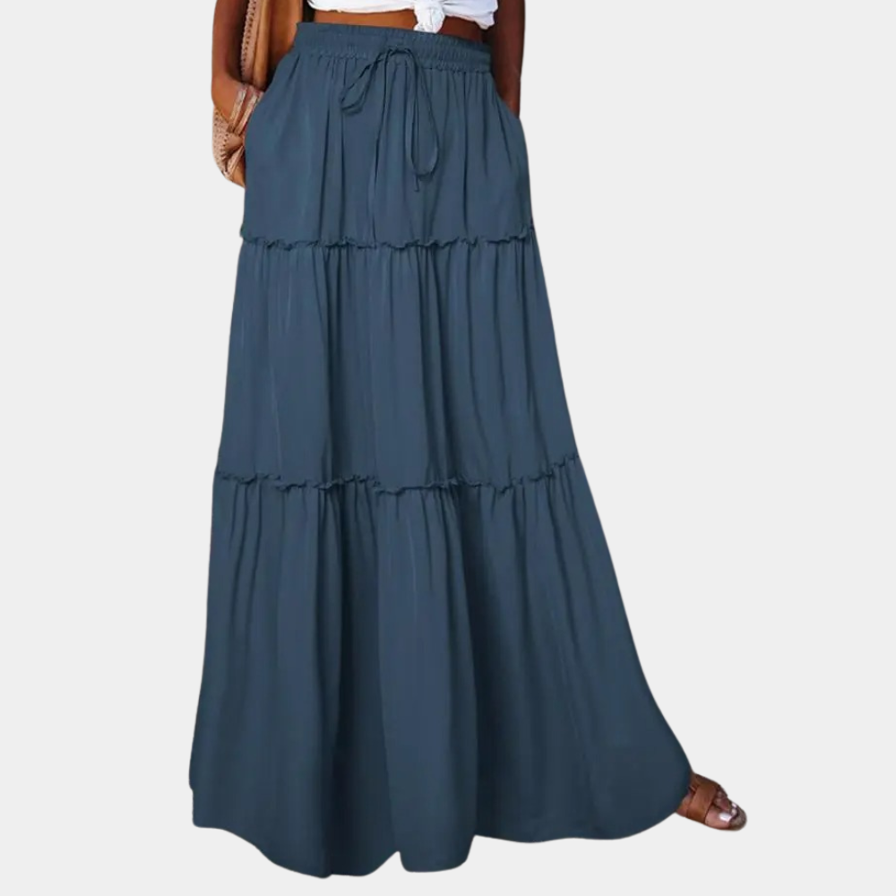 Jupe Maxi Femme Bohème Longue Avec Taille Élastique Et Cordon Pour Style Léger Et Aéré