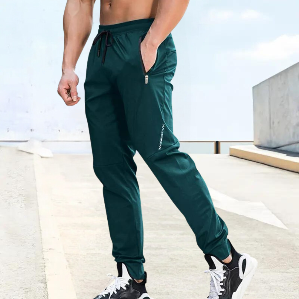 Amawinc Pantalon Jogging Homme Slim Fit Avec Taille Elastique Et Poches Avec Fermeture Éclair Respirant