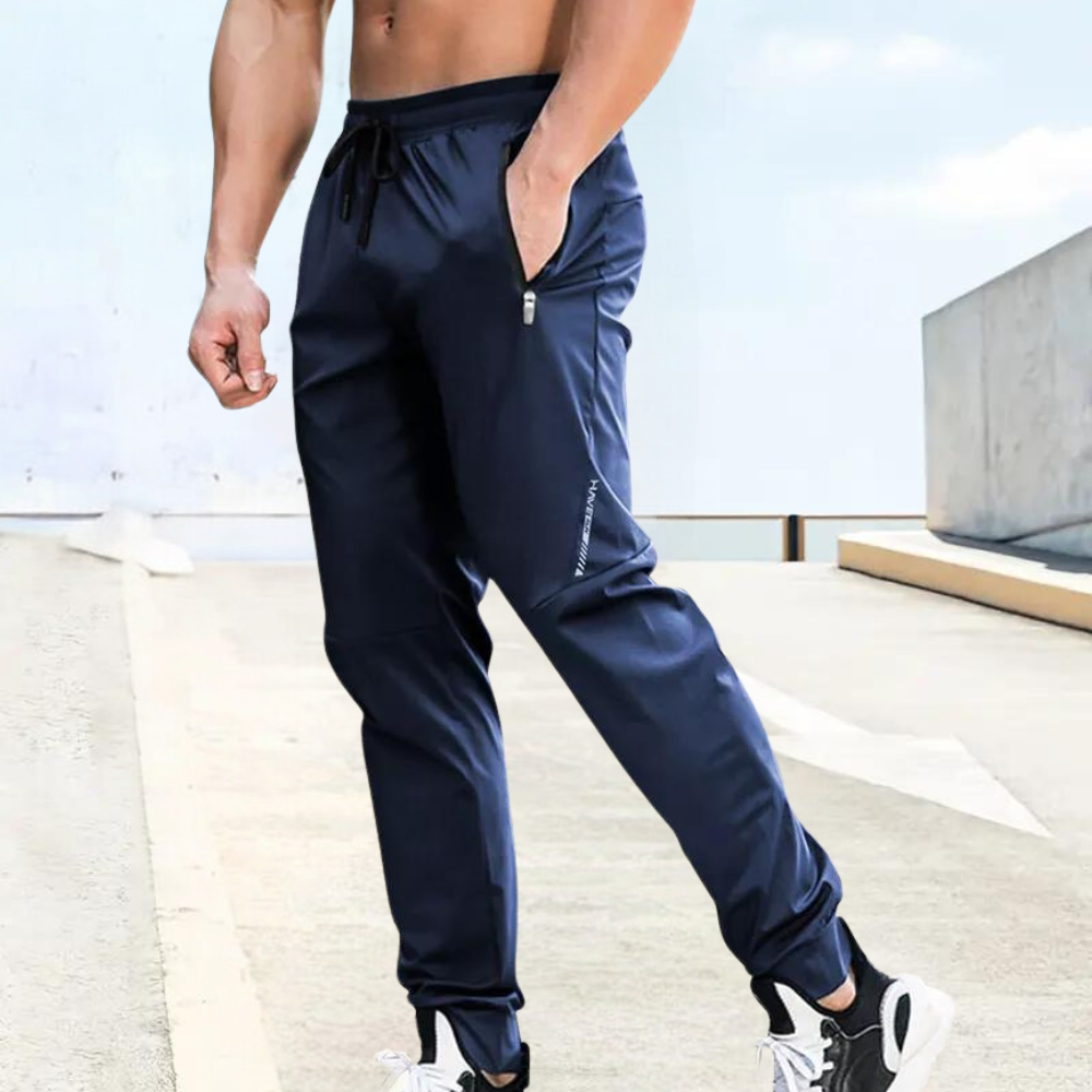 Amawinc Pantalon Jogging Homme Slim Fit Avec Taille Elastique Et Poches Avec Fermeture Éclair Respirant