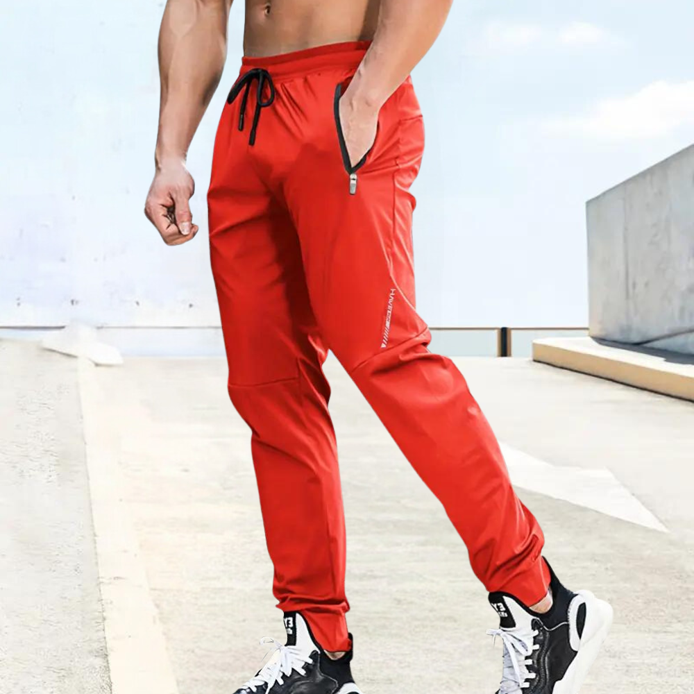 Amawinc Pantalon Jogging Homme Slim Fit Avec Taille Elastique Et Poches Avec Fermeture Éclair Respirant