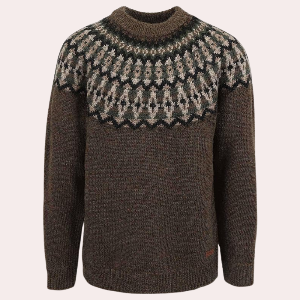 Pull Femme Maille Motif Nordique Col Rond Confortable Doux Polyvalent Idéal Pour Quotidien et Soirée