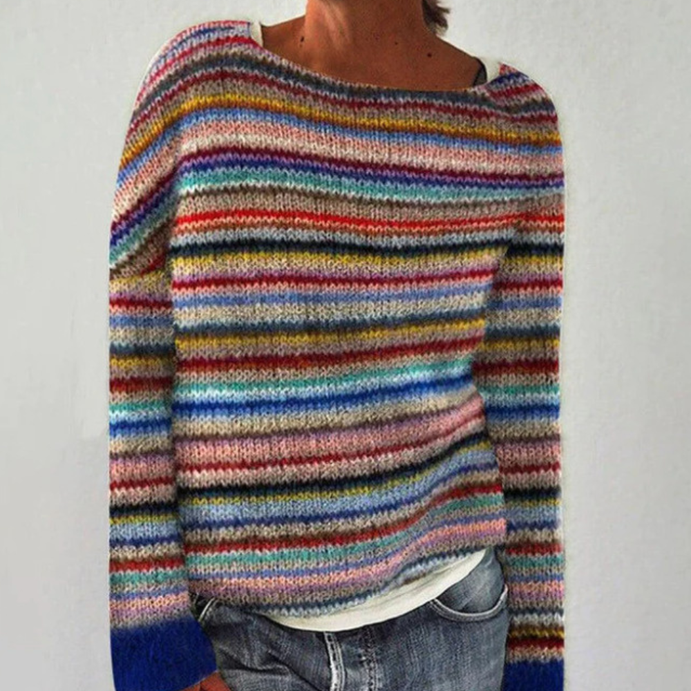 Pull Femme Maille Motif Nordique Col Rond Confortable Doux Polyvalent Idéal Pour Quotidien et Soirée