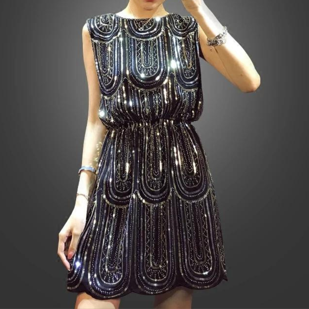 Elegantes, glitzerndes Minikleid von Fudus für Damen