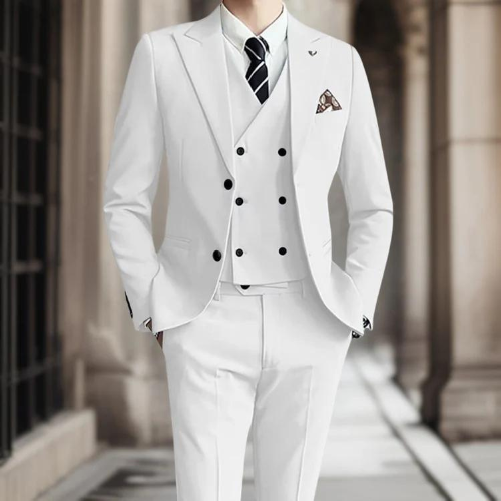 Veste De Costume Homme À Double Boutonnage Mélange De Laine Coupe Ajustée Revers À Encoche Nordisk Flair Amawinc