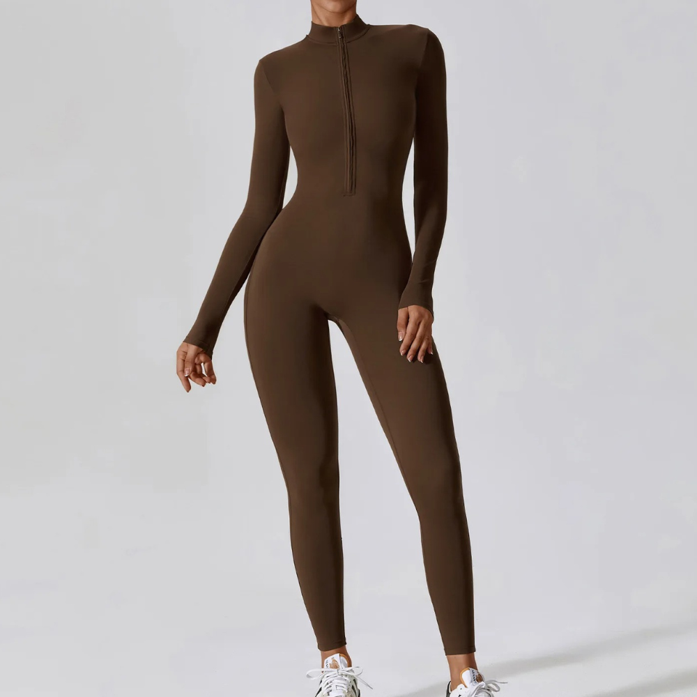 Combinaison Femme Manches Longues Extensible Respirante Pour Entraînement Et Yoga Bodysuit Moderne
