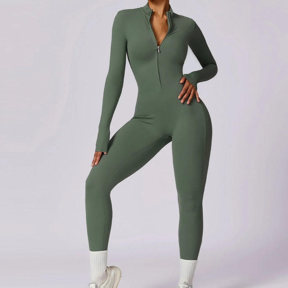 Combinaison Femme Manches Longues Extensible Respirante Pour Entraînement Et Yoga Bodysuit Moderne