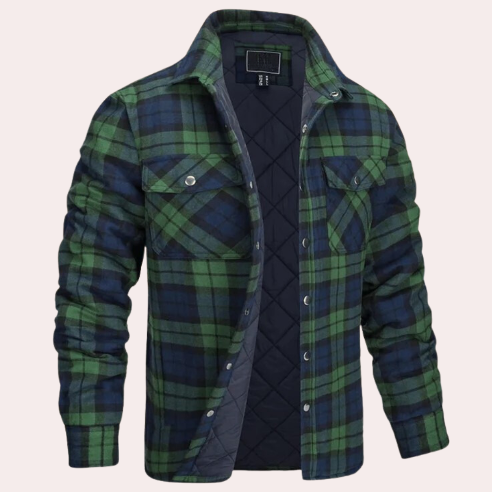 Veste Chemise Matelassée En Flanelle Pour Homme Coupe Décontractée Boutons Poches Poitrine Pour Chaleur Quotidienne