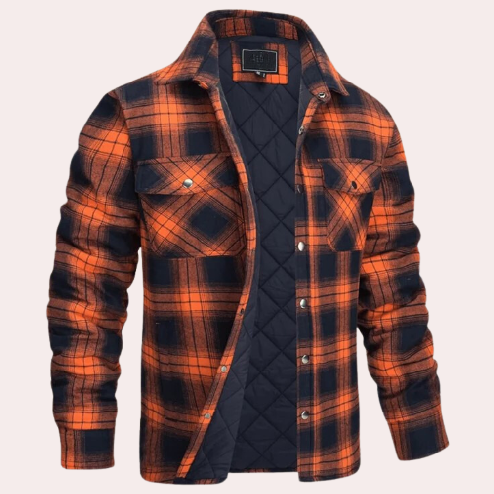 Veste Chemise Matelassée En Flanelle Pour Homme Coupe Décontractée Boutons Poches Poitrine Pour Chaleur Quotidienne