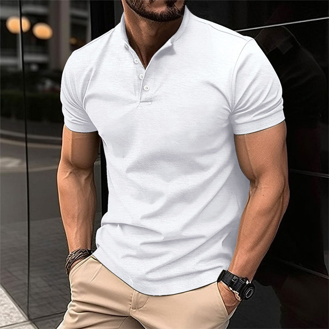 Polo Homme Easton Slim Fit Respirant En Mélange De Coton Col Classique Confort Quotidien Amawinc