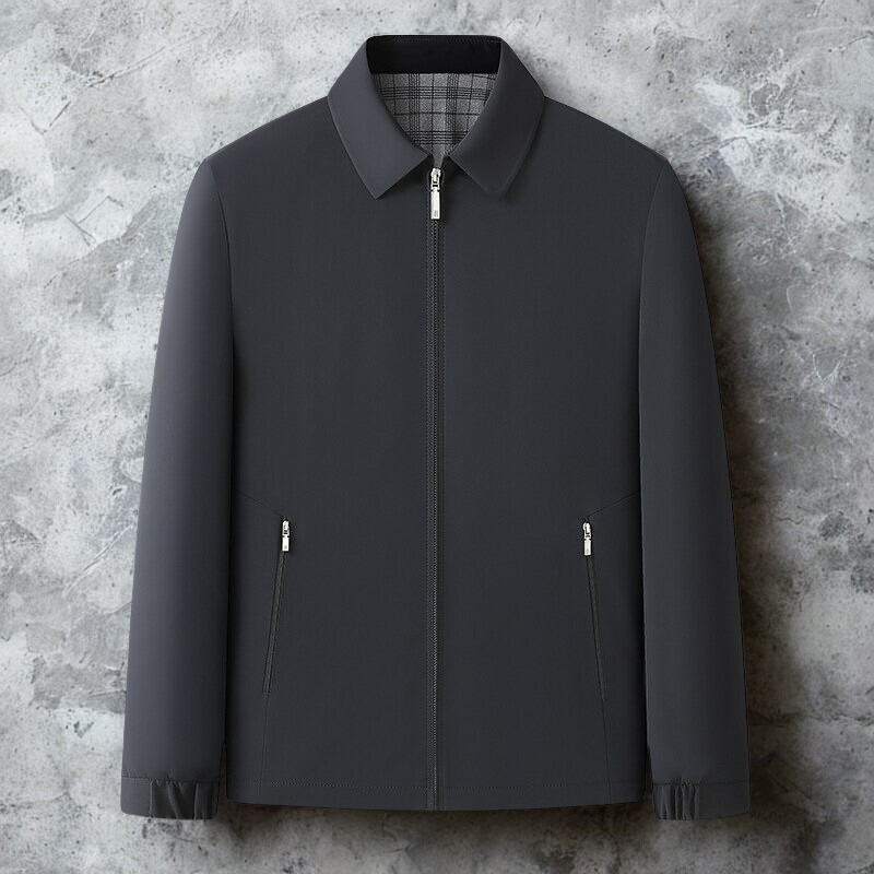 Veste Homme Amawinc Coupe Regular Avec Zip Col Évasé Doublure Intérieure À Carreaux