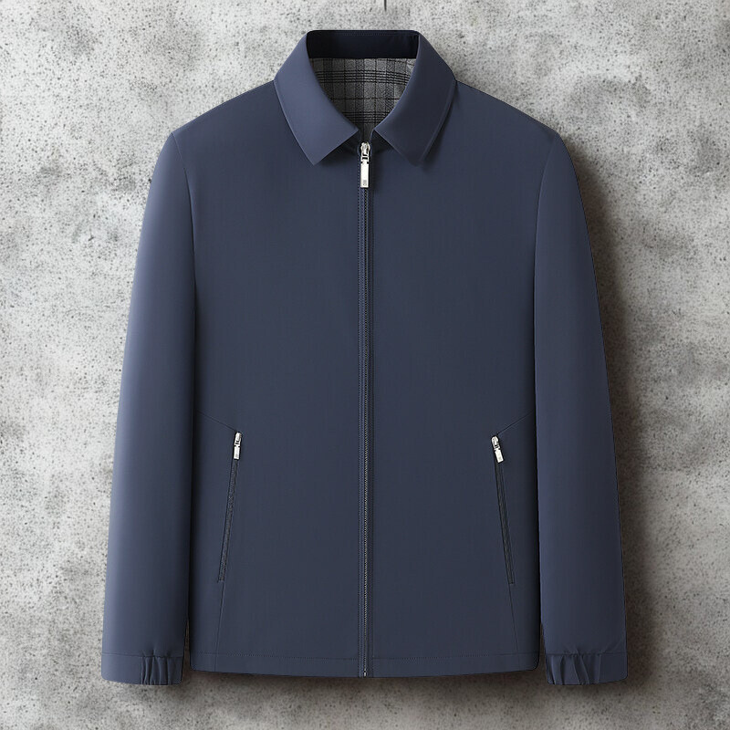 Veste Homme Amawinc Coupe Regular Avec Zip Col Évasé Doublure Intérieure À Carreaux