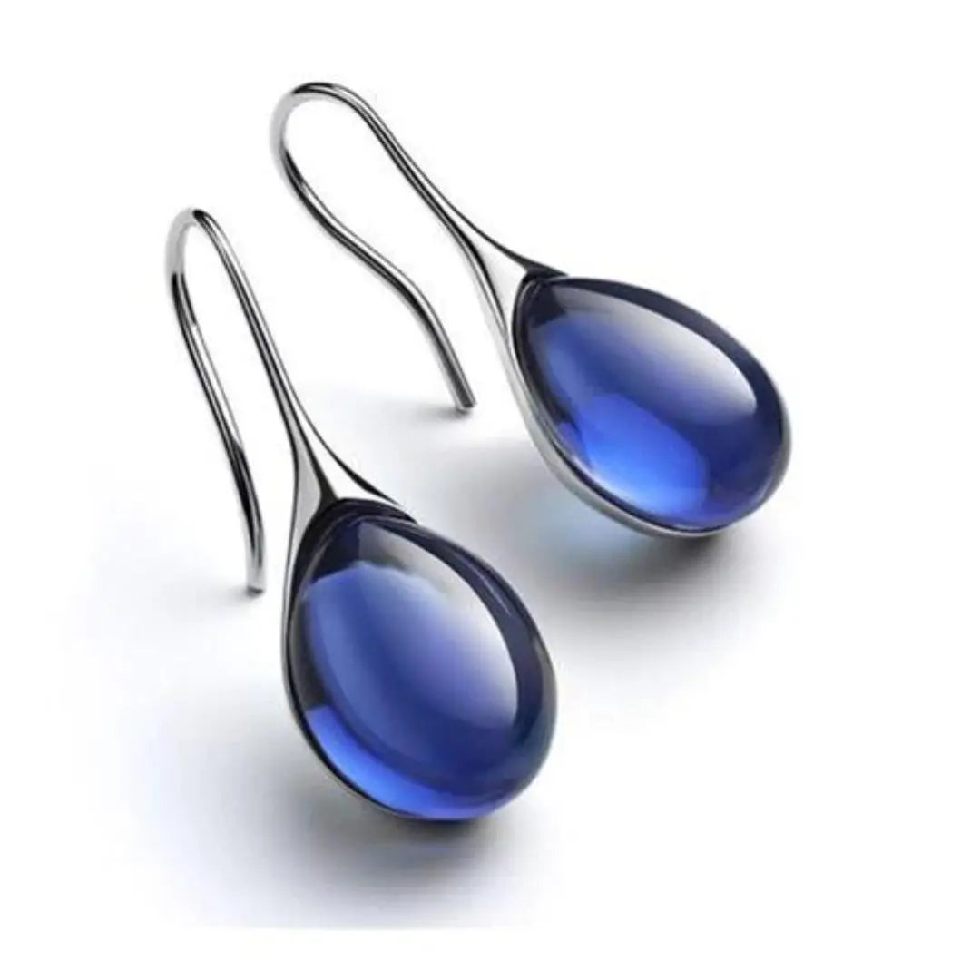 Denise Boucles D'Oreilles Goutte Plaqué Or Ambre Résine Centre Léger Et Intemporel