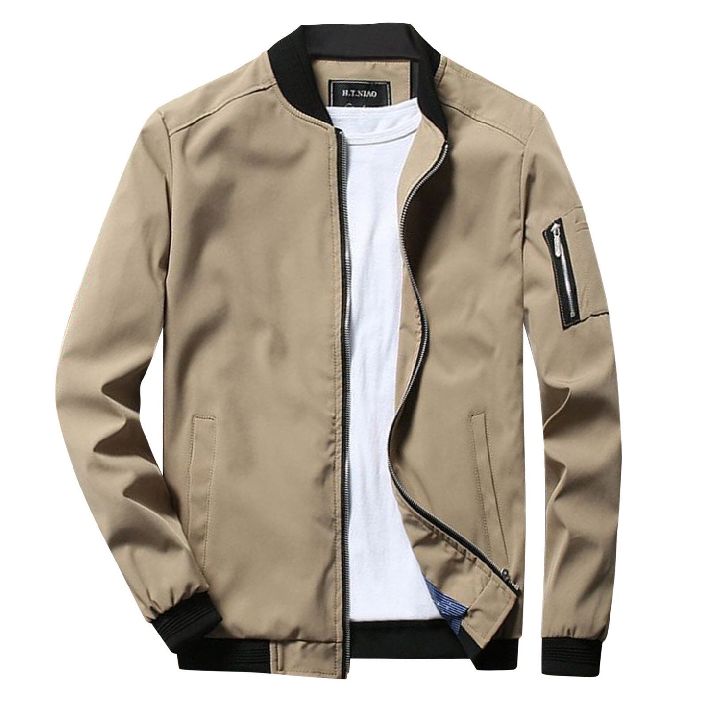 Veste Carl Moderne Pour Homme À Fermeture Éclair Olive Vert Amawinc Vêtements Décontractés