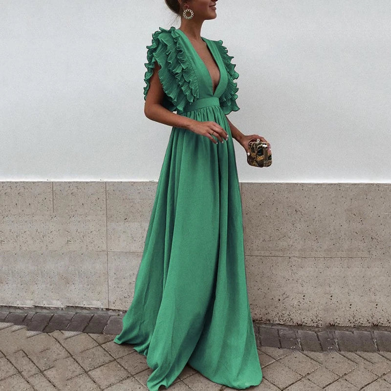 Elegantes Kleid Cäcilia mit gerafften Ärmeln