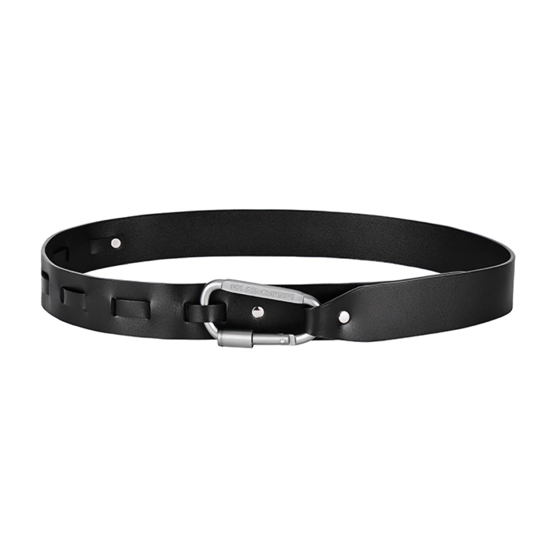 Steel Carabiner Leather Belt - Amawinc