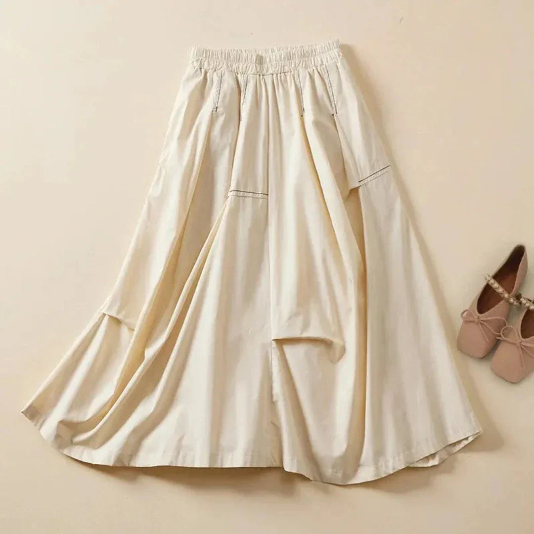 Jupe Maxi Fluide Carol A Ligne Avec Poches Et Taille Élastiquée Pour Un Style Élégant