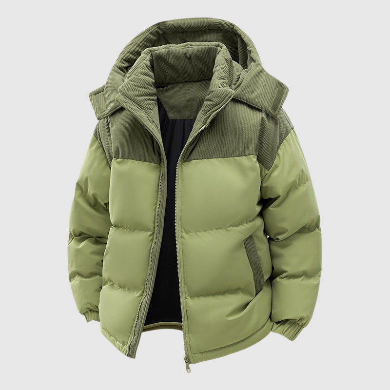 Doudoune Homme Zippée Avec Capuche Amawinc Manteau Hiver Polyester Isole Tres Chaud