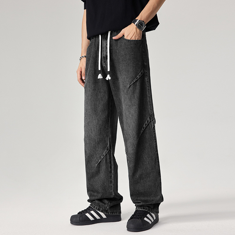 Caulfield Pantalon Jogger Denim Distress Avec Coutures Angulaires Et Taille Élastiquée Et Ourlets Élastiqués