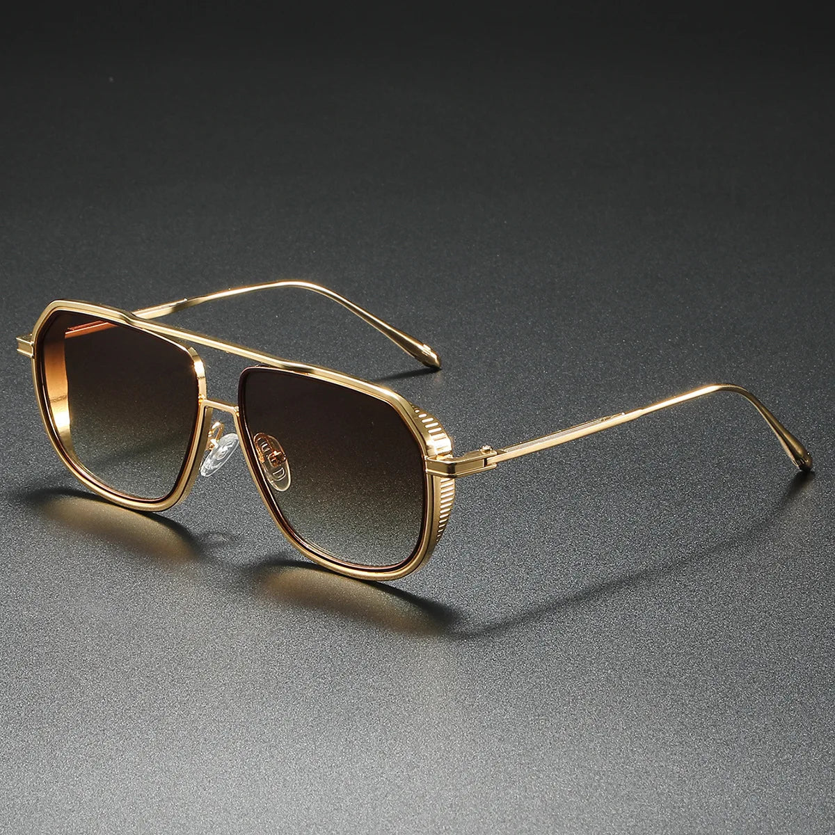 Lunettes De Soleil Cavaro Edge Aviateur Géométriques Bras Fins En Métal Verres UV400