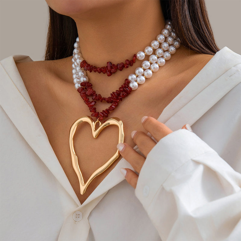 Collier Glamour Céleste Multicouches Avec Perles Fausses Brillantes Et Perles Colorées Turquoise Rubis Arc En Ciel Doré