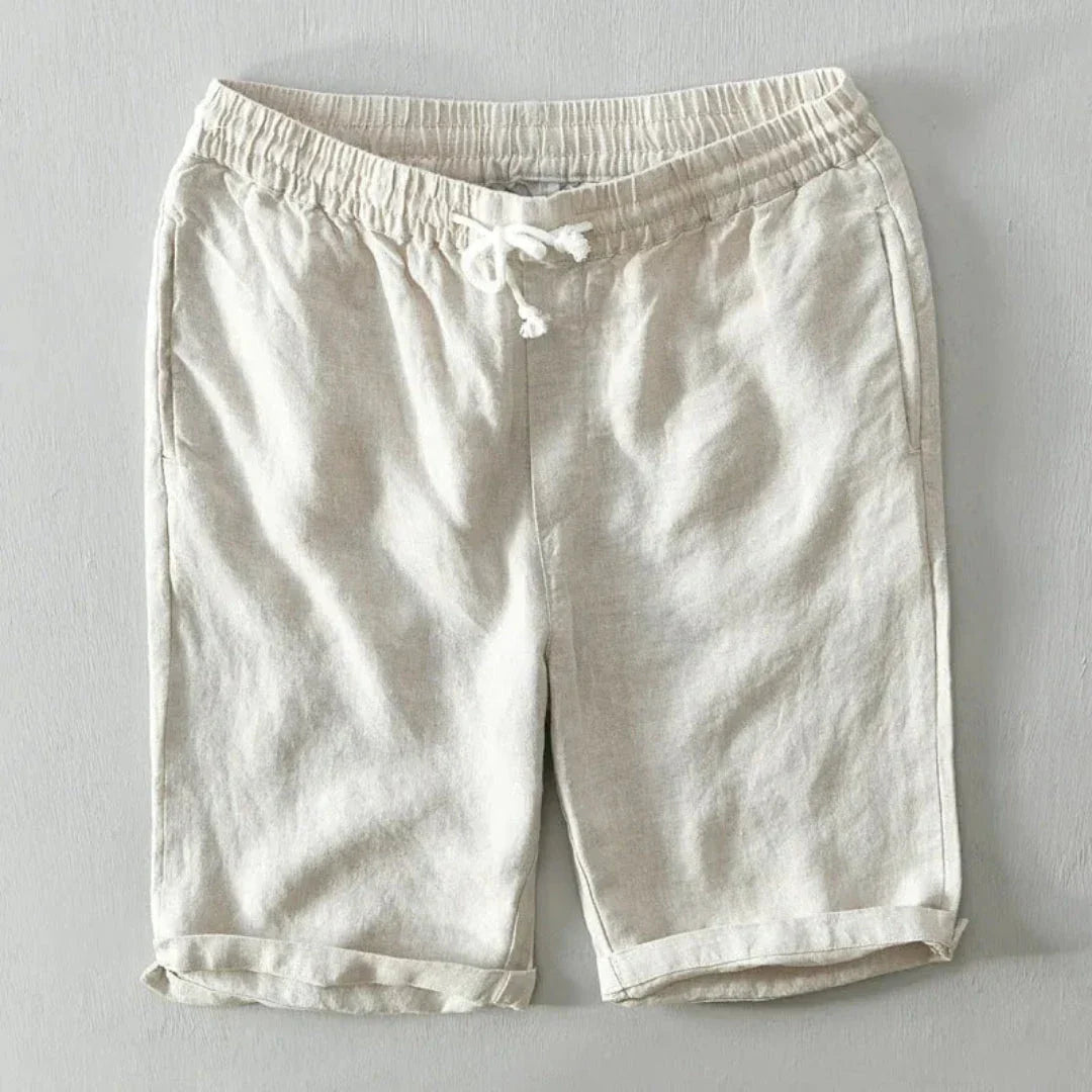 Shorts En Lin Coton Mélangé Avec Cordon Charlie Amawinc Pour Été Confort Plage Décontracté Mi Taille