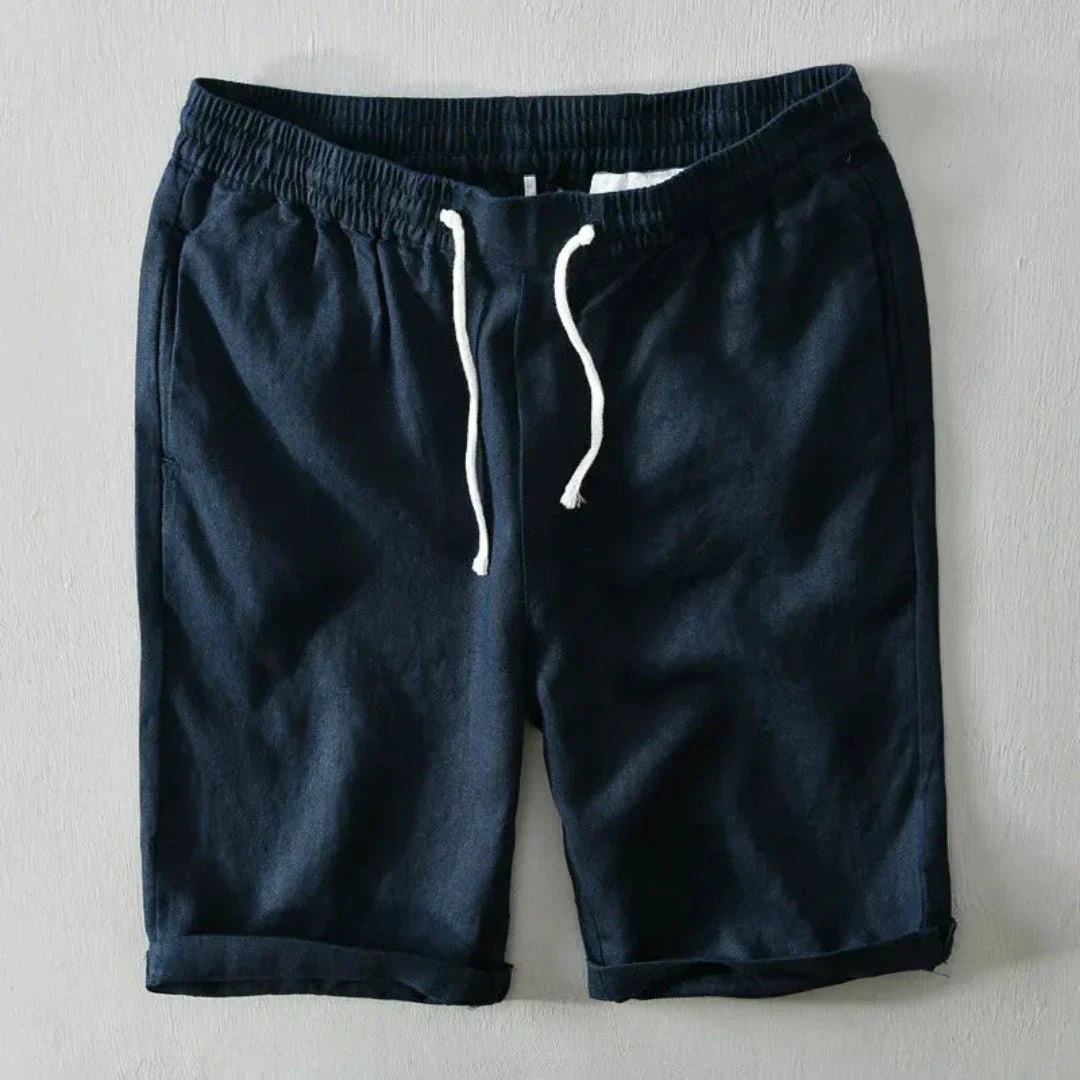 Shorts En Lin Coton Mélangé Avec Cordon Charlie Amawinc Pour Été Confort Plage Décontracté Mi Taille