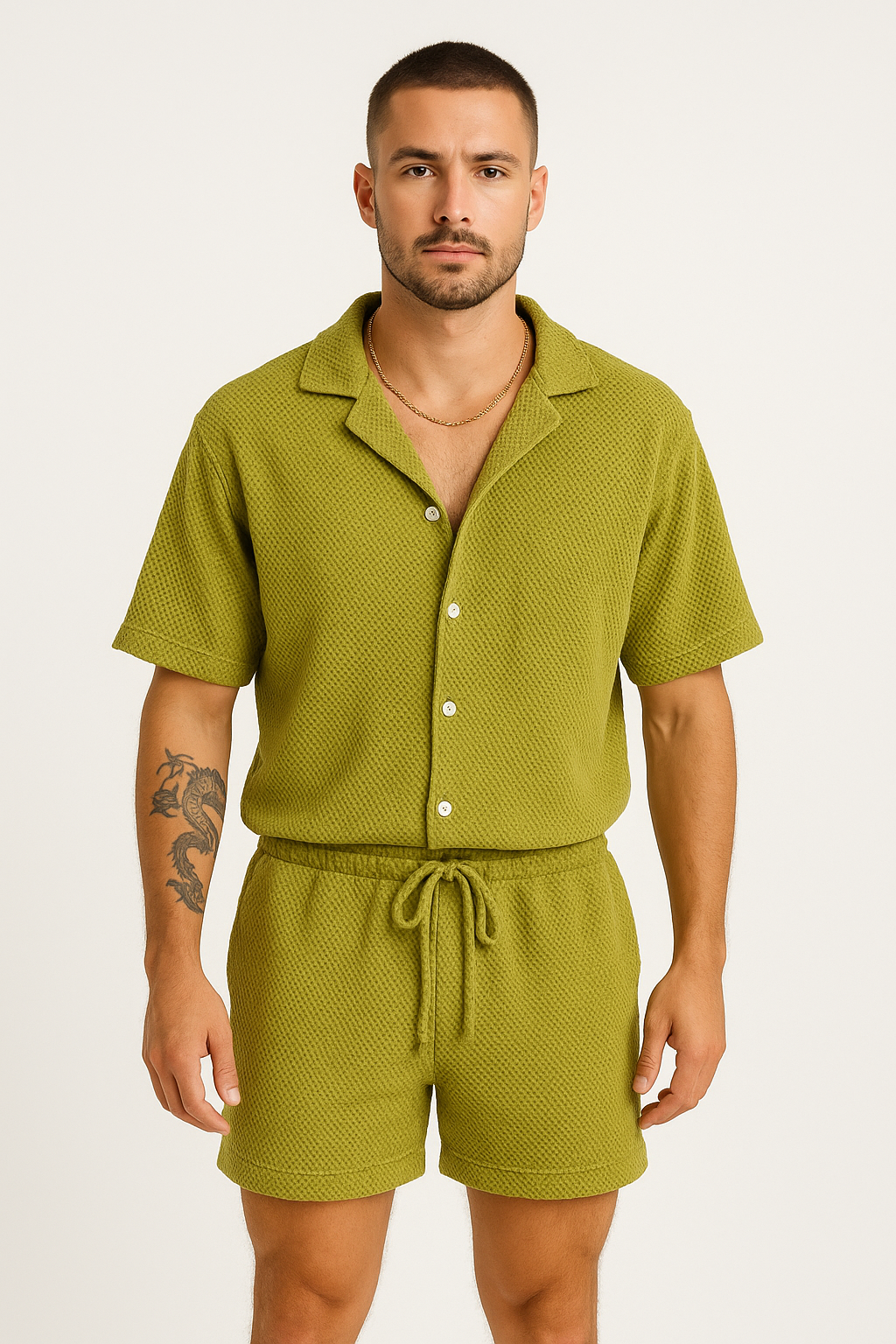 Chemise Boutonnée Pour Homme Nordisk Flair Coupe Décontractée Manches Courtes Coton Respirant Style Décontracté