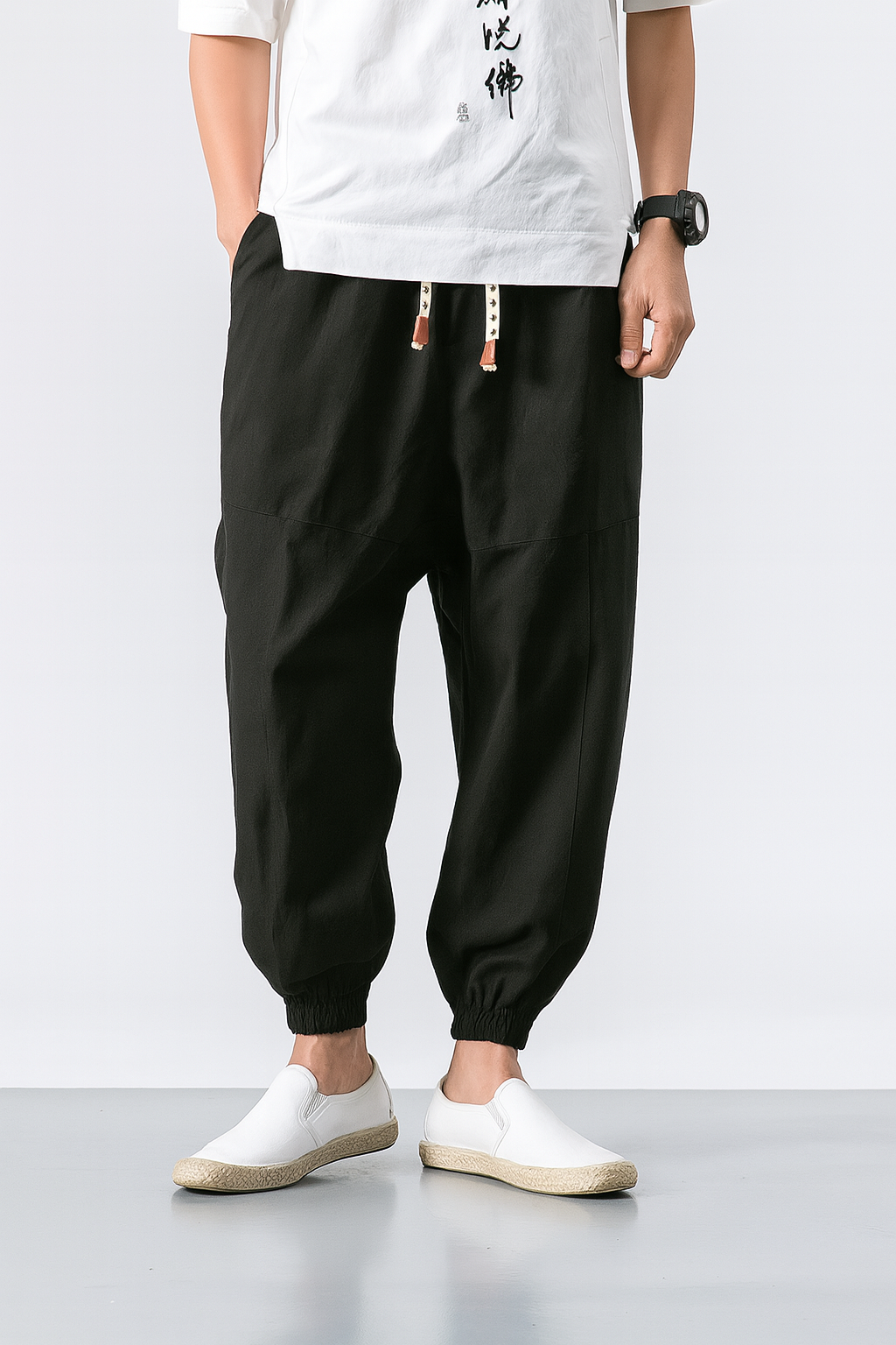 Pantalon Harem Sora Confortable À Coupe Tapered En Coton Léger Idéal Été Avec Inspiration Japonaise Style Décontracté