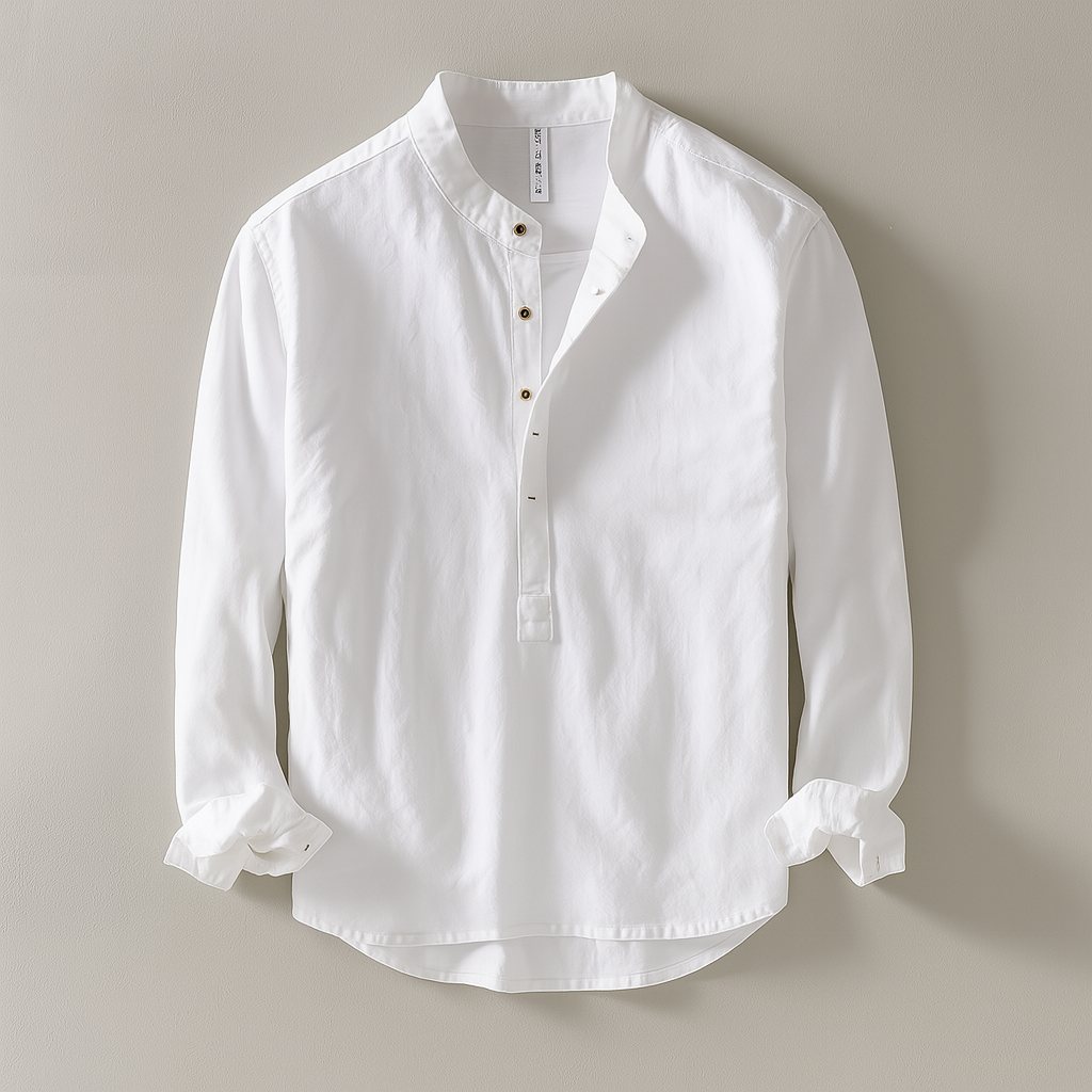 Chemise Décontractée Kairo Sans Col Minimaliste Inspirée Du Japon Pour Été Léger Et Confortable