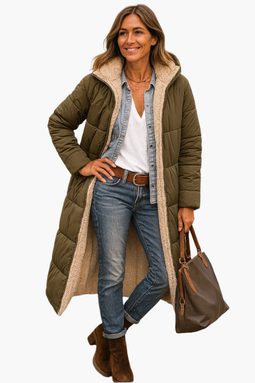Manteau Long Pour Femme À Capuche Matelassé Pour Hiver Chaud Et Confortable Avec Doublure Tissu