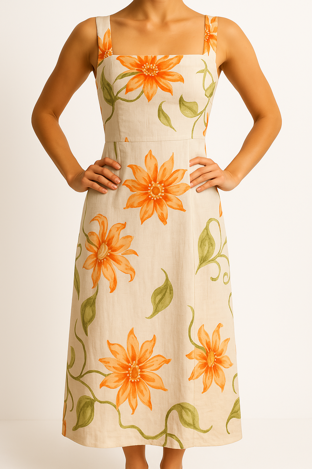 Robe Maxi Fleuri En Coton Dos Nu Col Carré Pour Été Élégante Et Confortable Amawinc