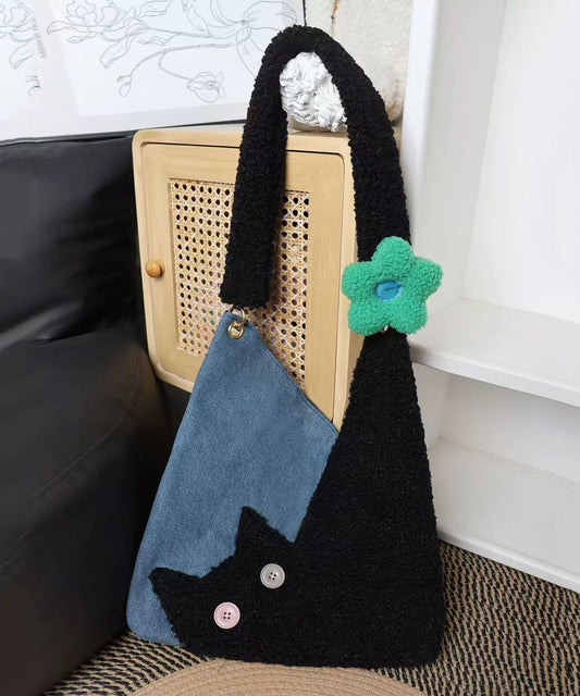 Sacs à bandoulière chics à motif patchwork de fleurs et de chats noirs - Amawinc