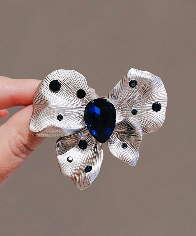 Épingle à cheveux papillon en alliage bleu chic avec cristal - Amawinc