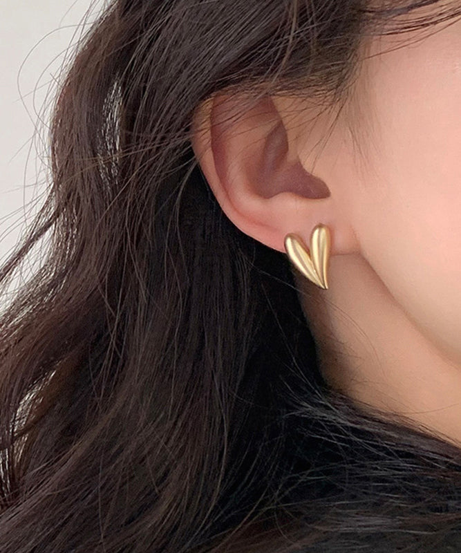 Boucles d'oreilles à tige chics en or et cuivre doré Love - Amawinc