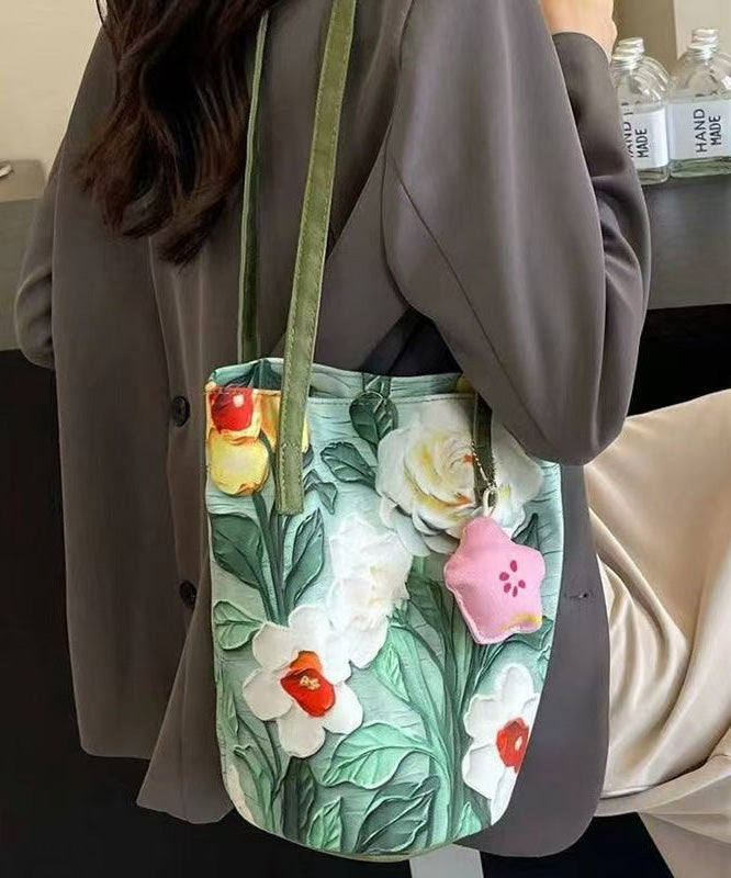 Sac seau grande capacité avec motifs verts chics - Amawinc