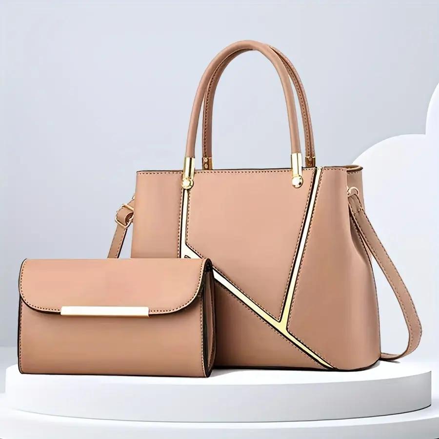 Amawinc Sac À Main Chic Et Ensemble Pochette Pour Femmes Avec Design Géométrique Élégant Polyvalent Jour Et Soir