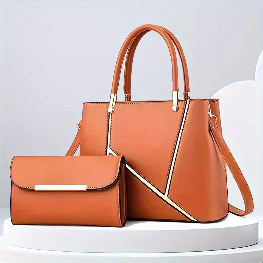 Amawinc Sac À Main Chic Et Ensemble Pochette Pour Femmes Avec Design Géométrique Élégant Polyvalent Jour Et Soir