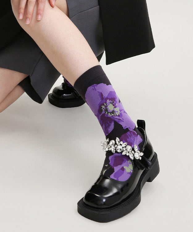 Chaussettes mi-mollet chics et polyvalentes en coton jacquard - Amawinc