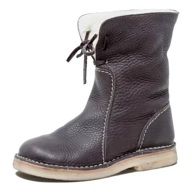 Bottes Imperméables Noires Pour Femmes Confortables Et Chaudes Pour L Hiver Avec Doublure Coton Et Semelle Caoutchouc