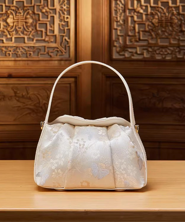 Sac fourre-tout polyvalent en jacquard beige de style chinois - Amawinc