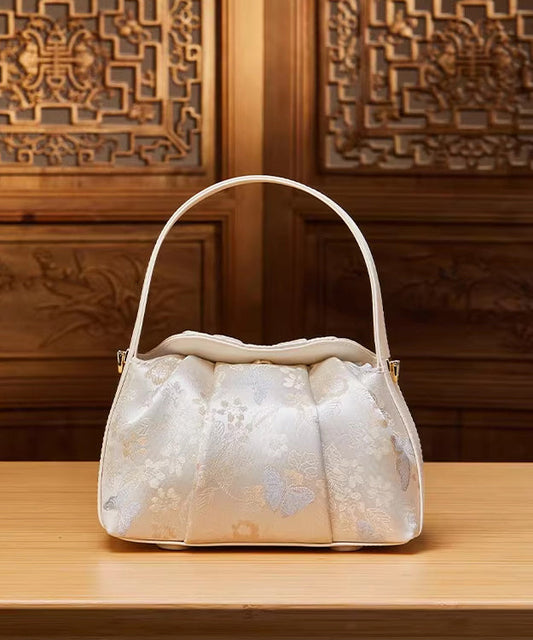 Sac fourre-tout polyvalent en jacquard beige de style chinois - Amawinc