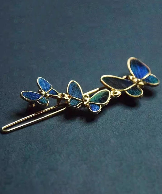 Épingle à cheveux papillon en alliage bleu de style chinois - Amawinc