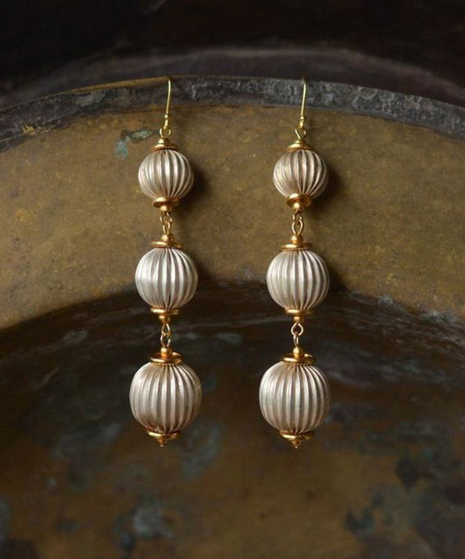 Boucles d'oreilles pendantes en alliage de cuivre doré de style chinois - Amawinc